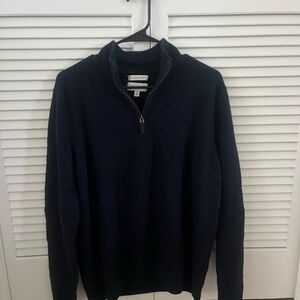 John W. Nordstrom Dark Blue Zip-Up Sweater
